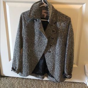 Black and white pea coat